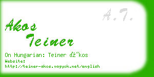 akos teiner business card